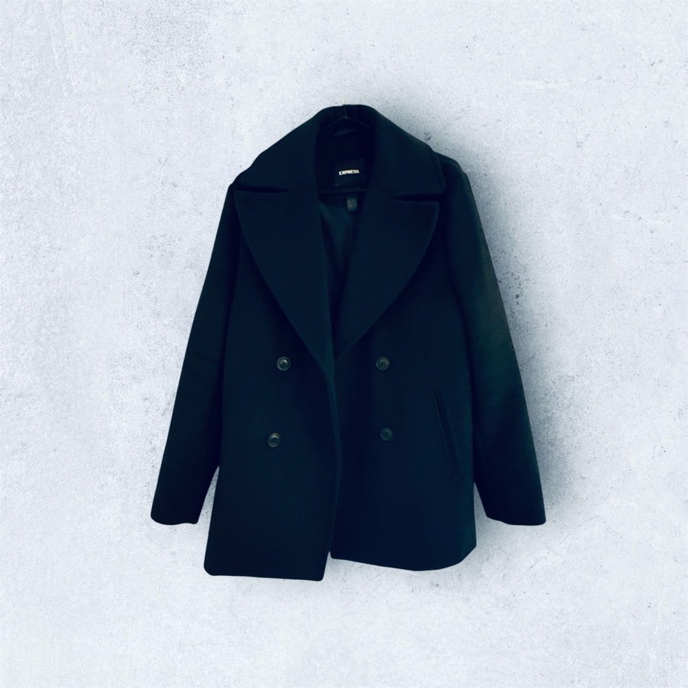 Express Classic Black Pea Coat